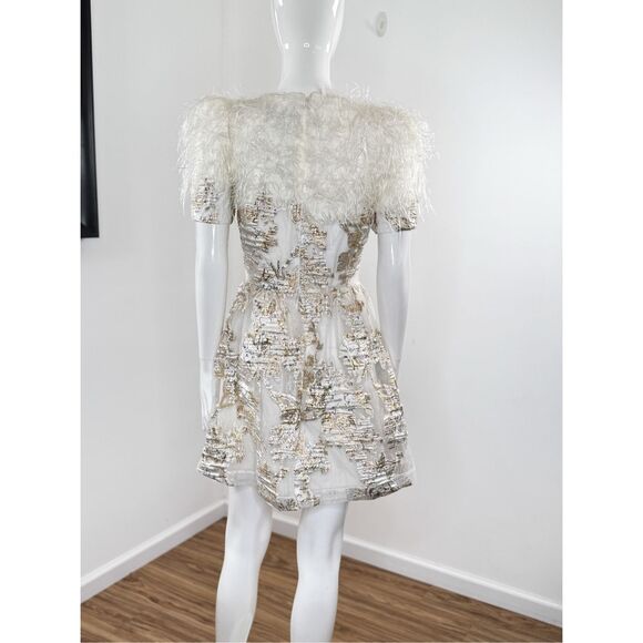 Black Halo White and Gold Mini Dress - Picture 8 of 10